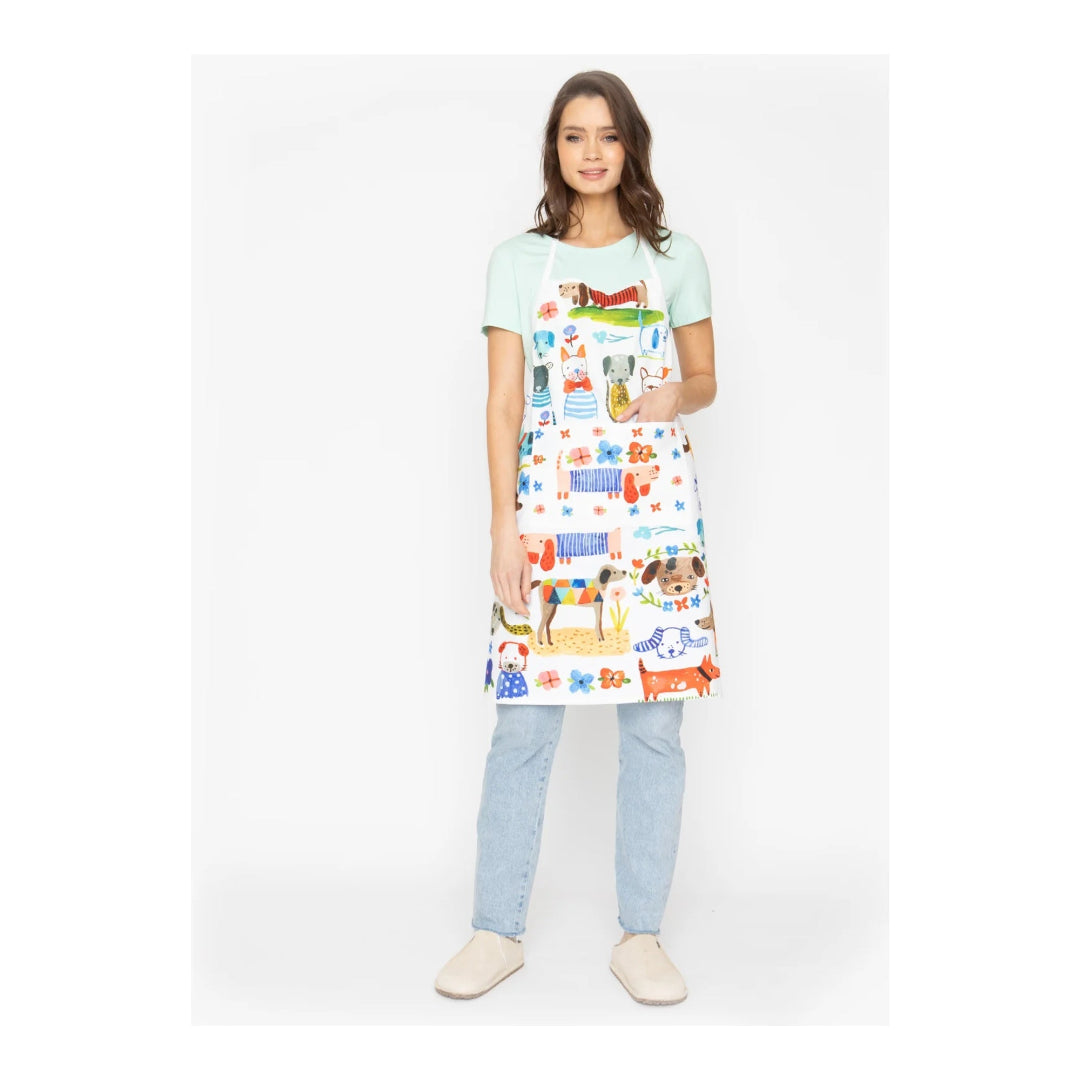 Painted Dog Cotton Apron