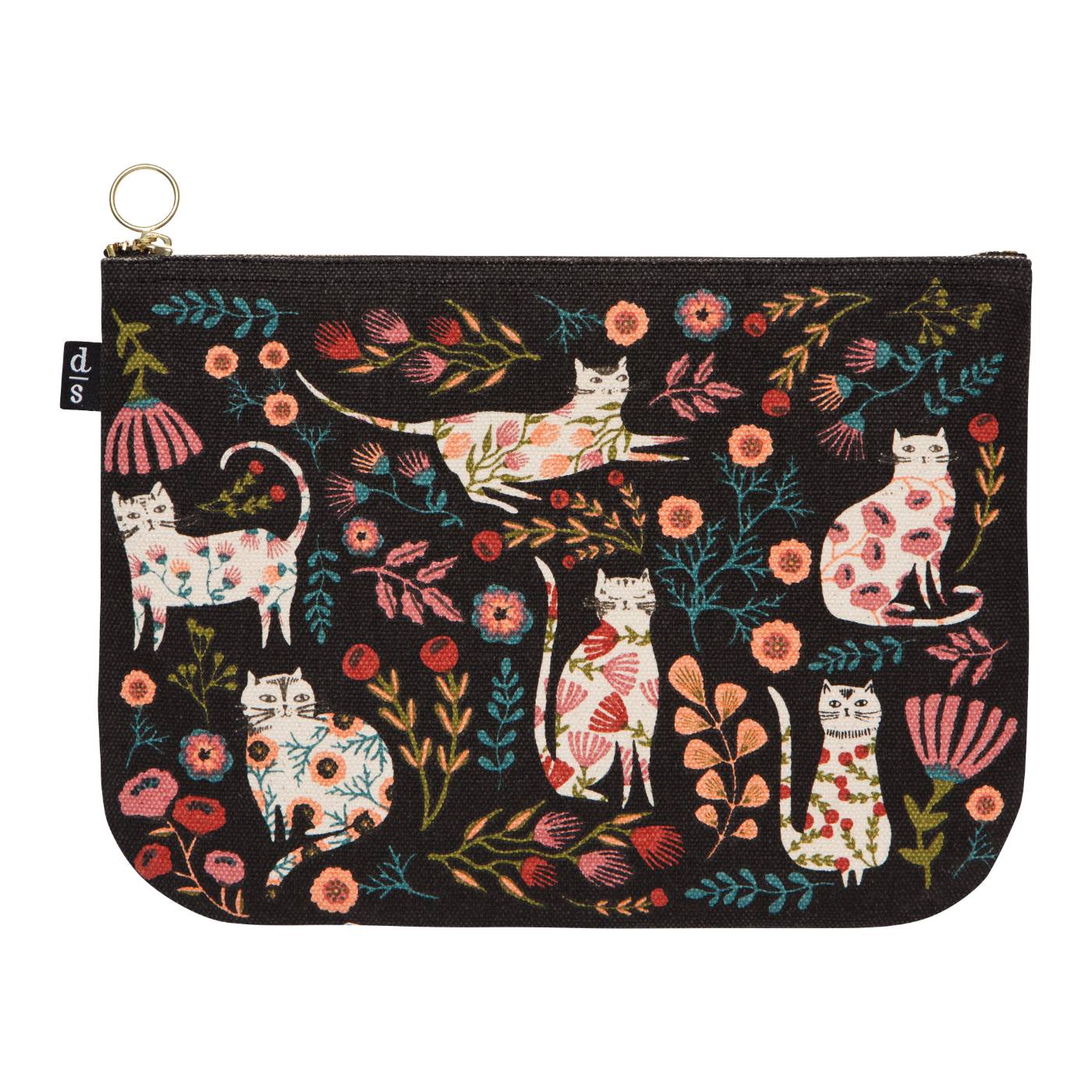 Large Catbloom Zip Pouch