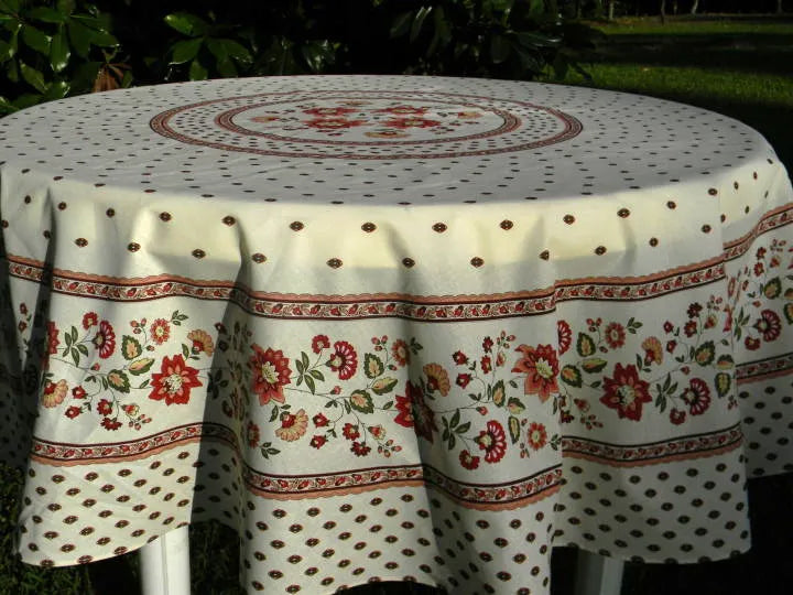 Le Cluny - Tablecloth Fayence Red/White