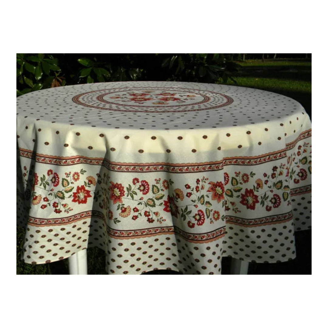 Le Cluny - Tablecloth Fayence Red/White