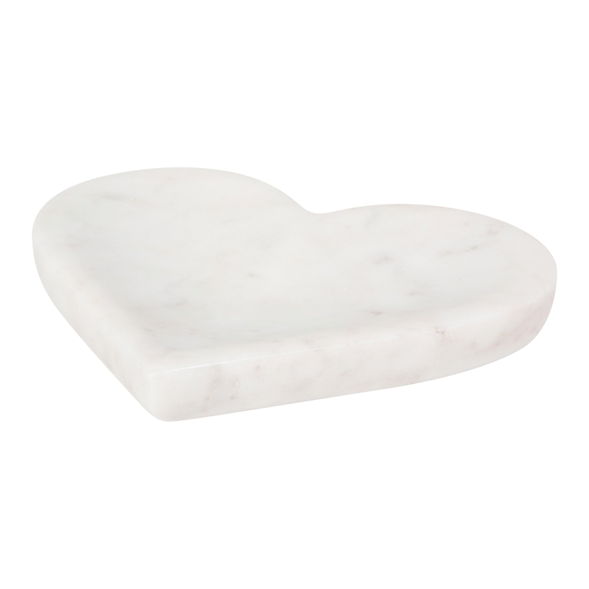 Heart-shaped white object on a white background