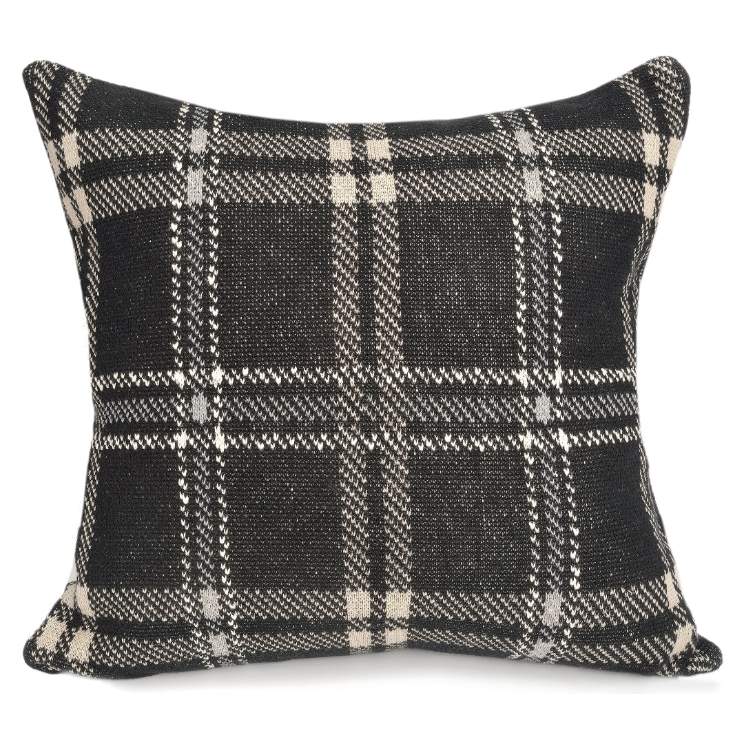 Oliver Plaid Pillow - Black