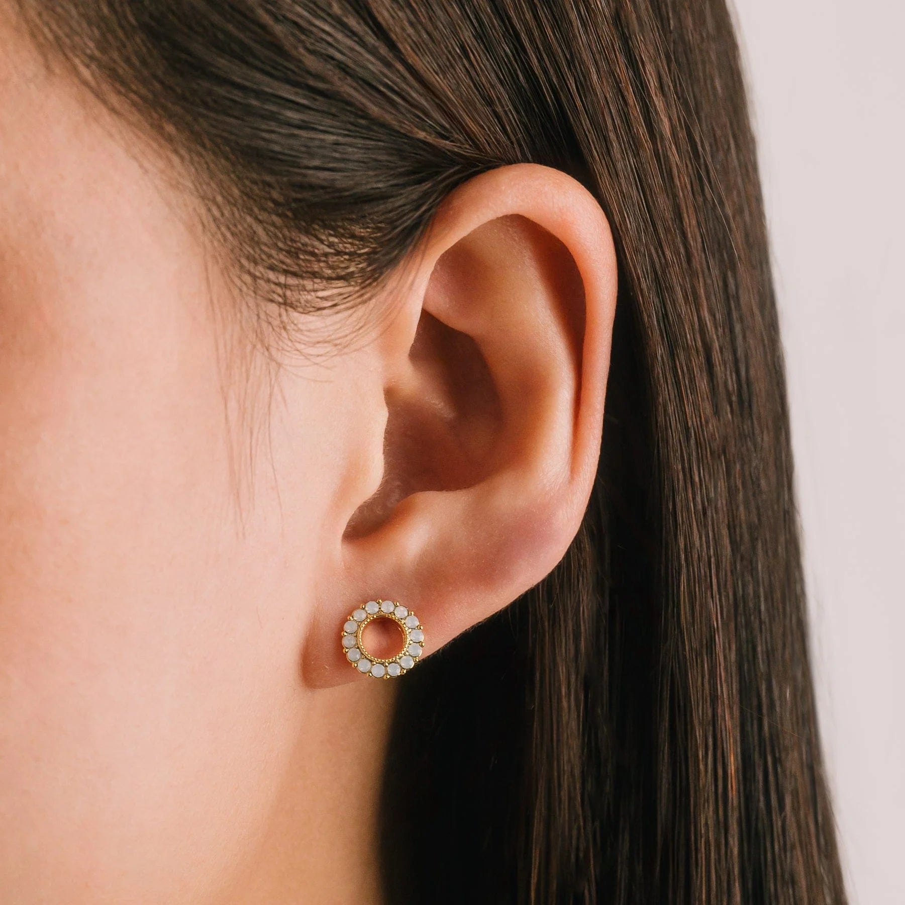 Kismet Stud Earrings White Opal