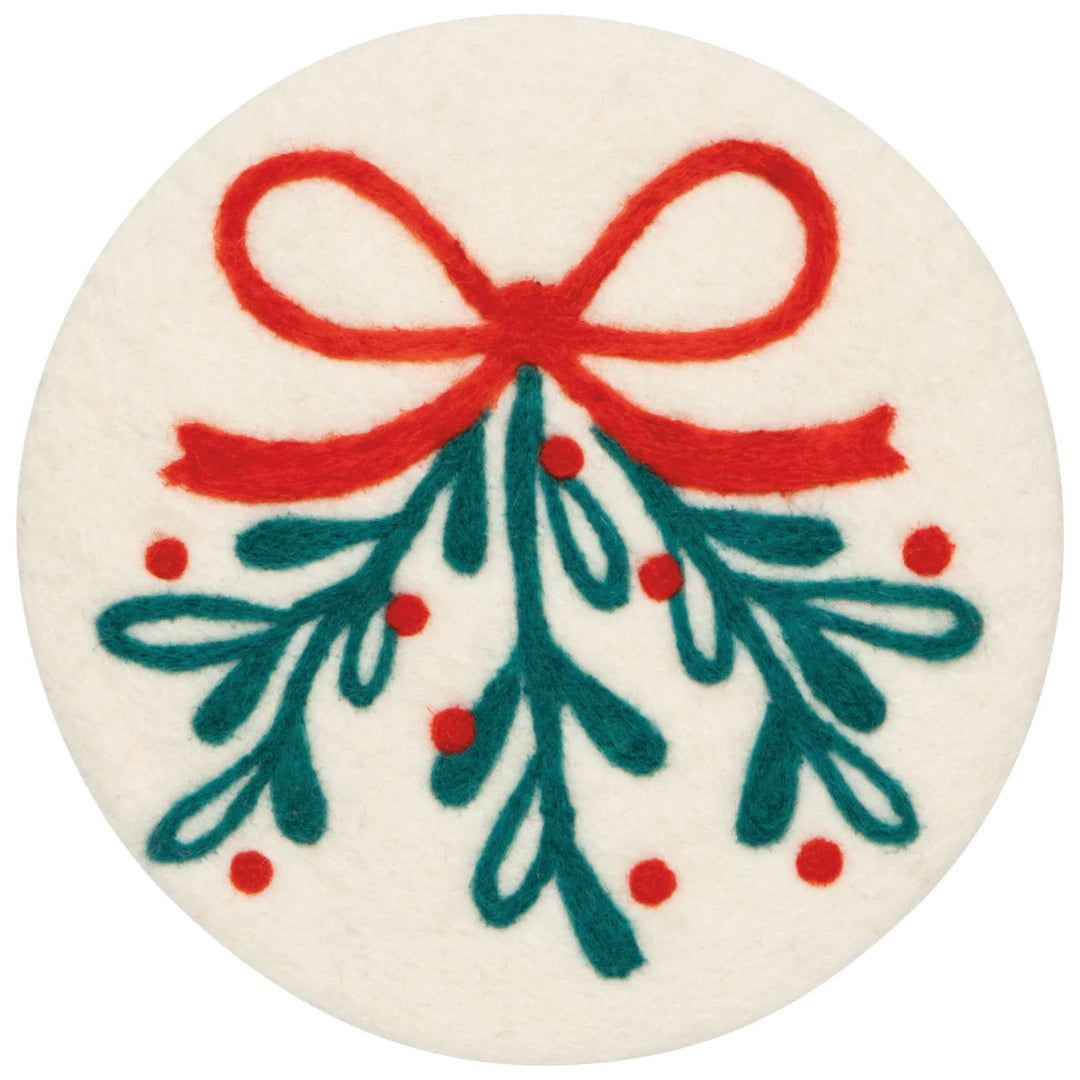 Felt Wool Mistletoe Trivet