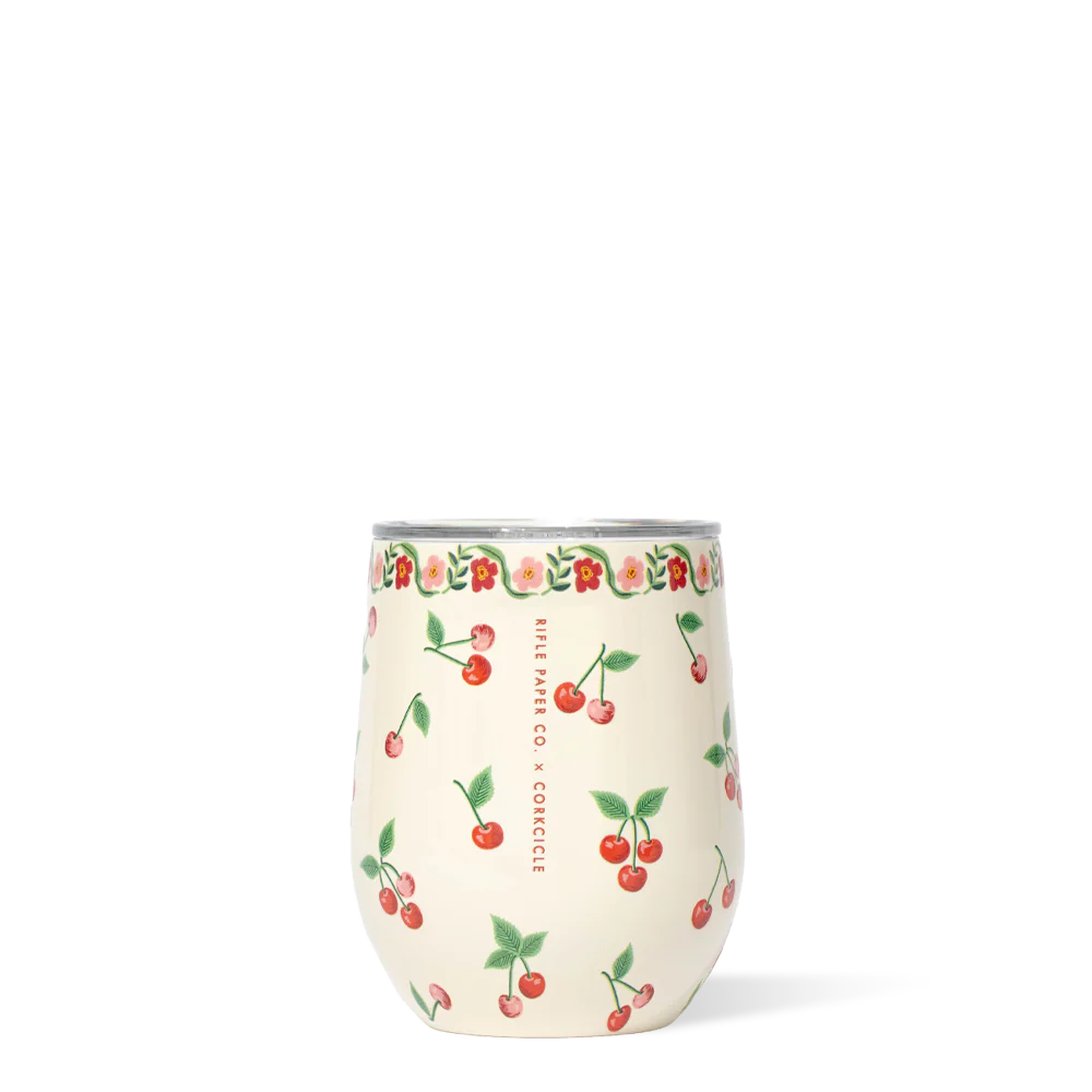 Corkcicle - Tasse sans pied Rifle Paper Blush à motif floral vif