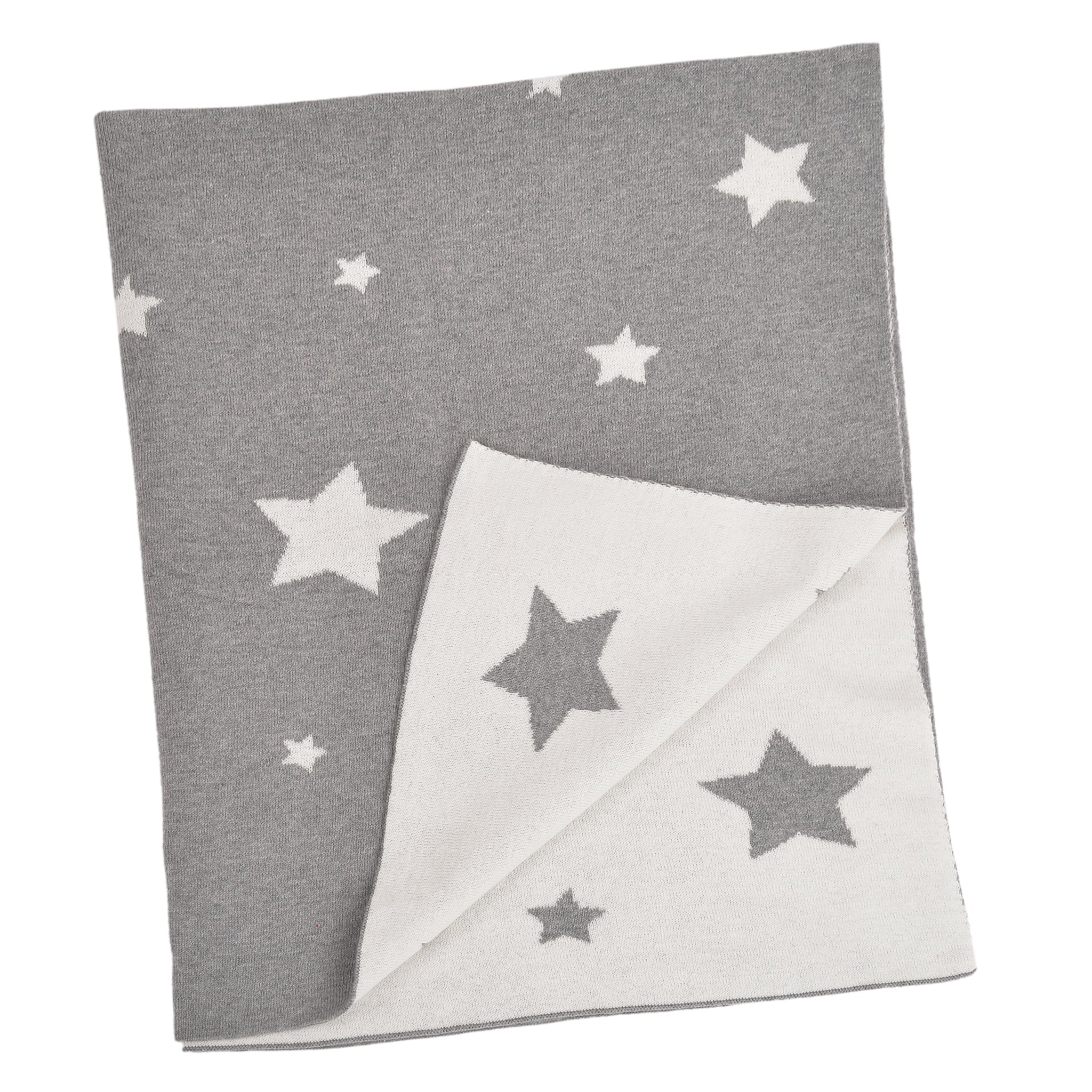 Riley Star Baby Blanket - Grey