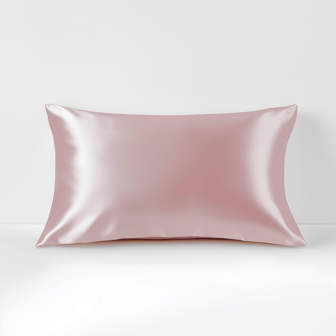 HoneyLux - Taie d'oreiller Queen en Soie Bio - Rose