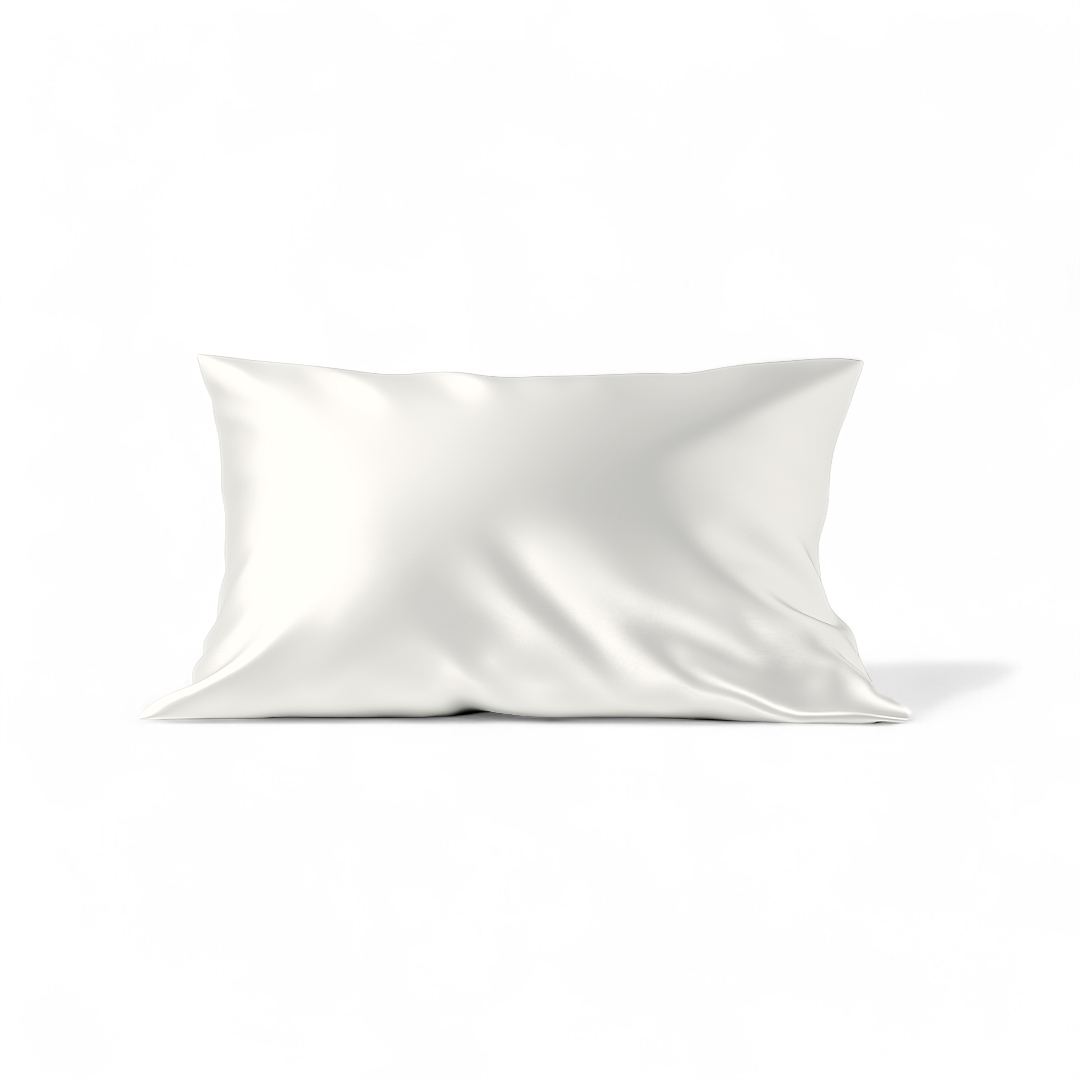 White silk pillow on a white background