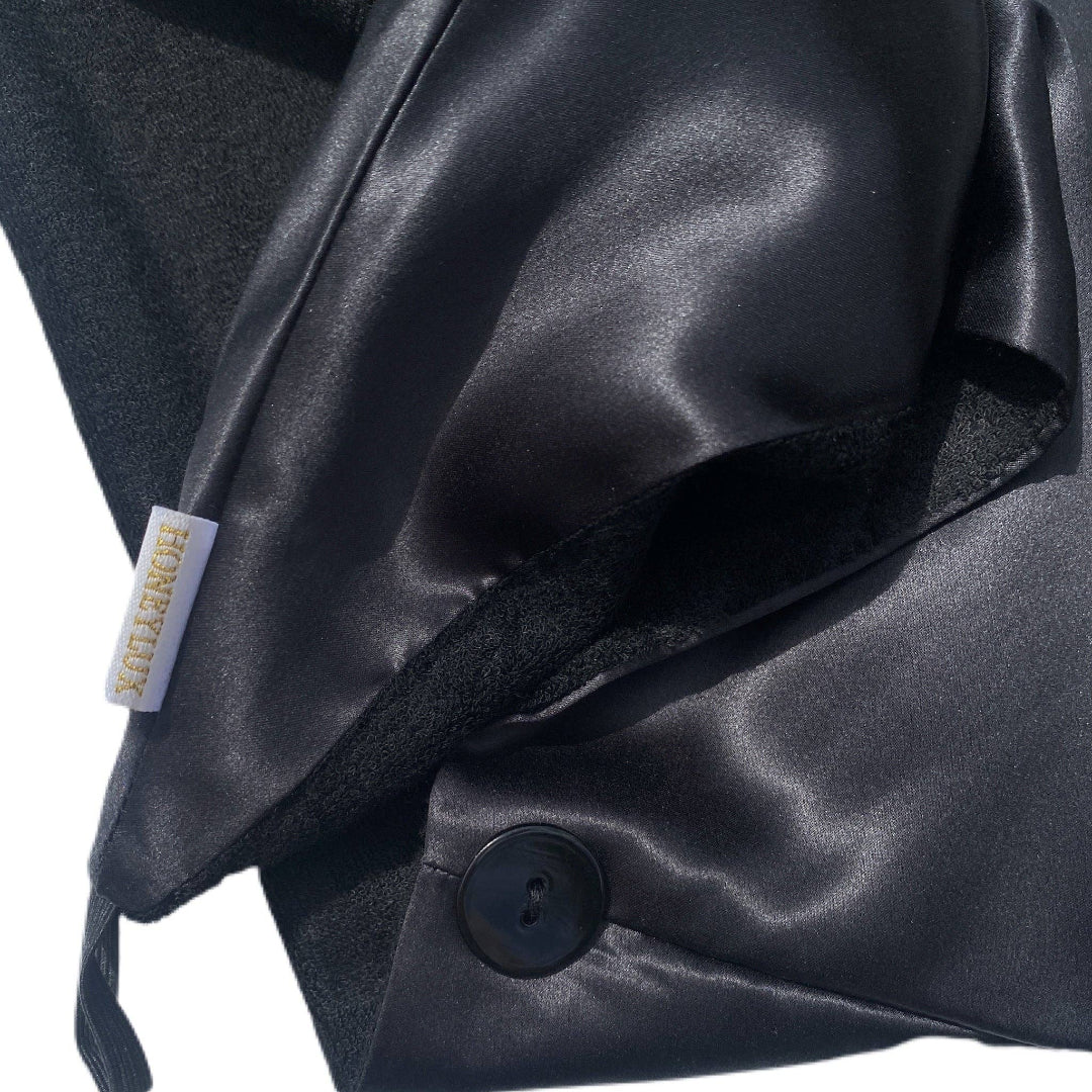 HoneyLux - Reversible Silk Hair Wrap - Black