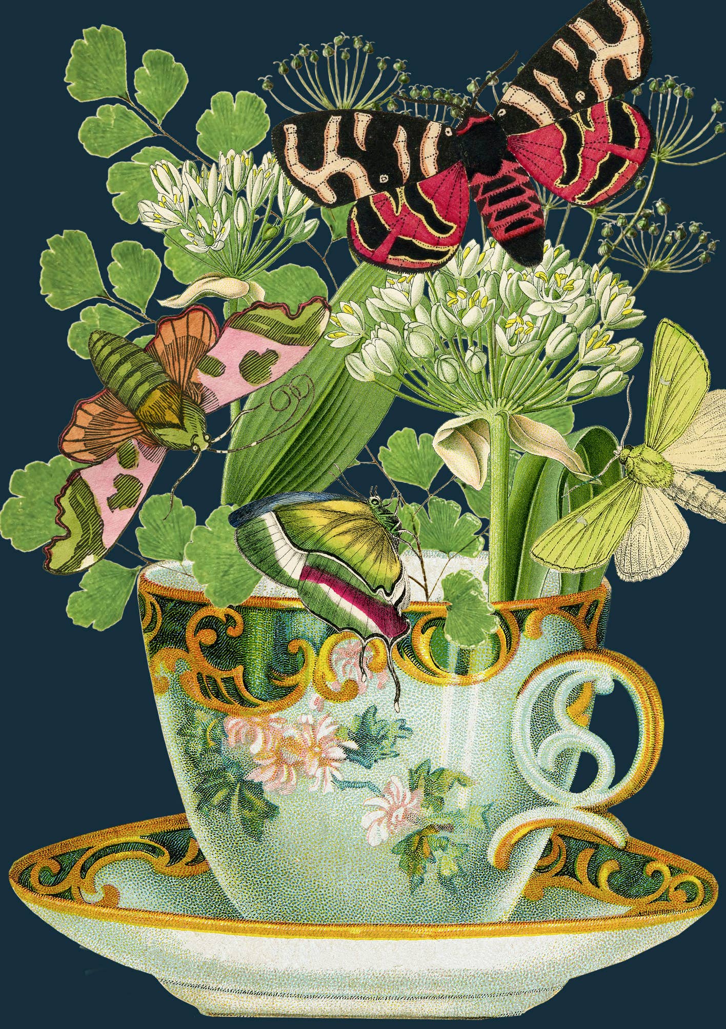 Teacup Garden  Greeting Card