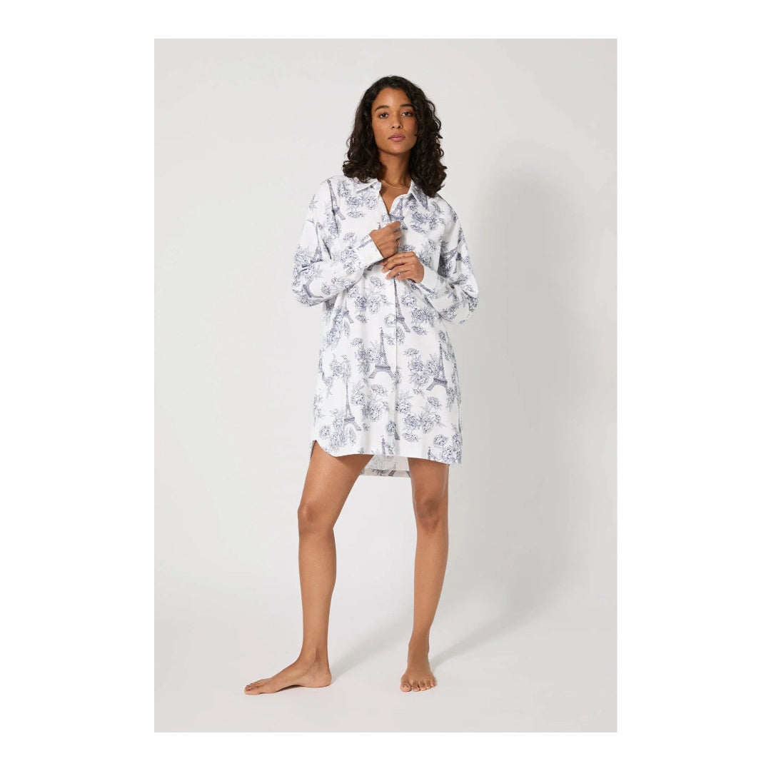 Bedhead PJs - La Belle Eiffel Flannel PJ Sleepshirt