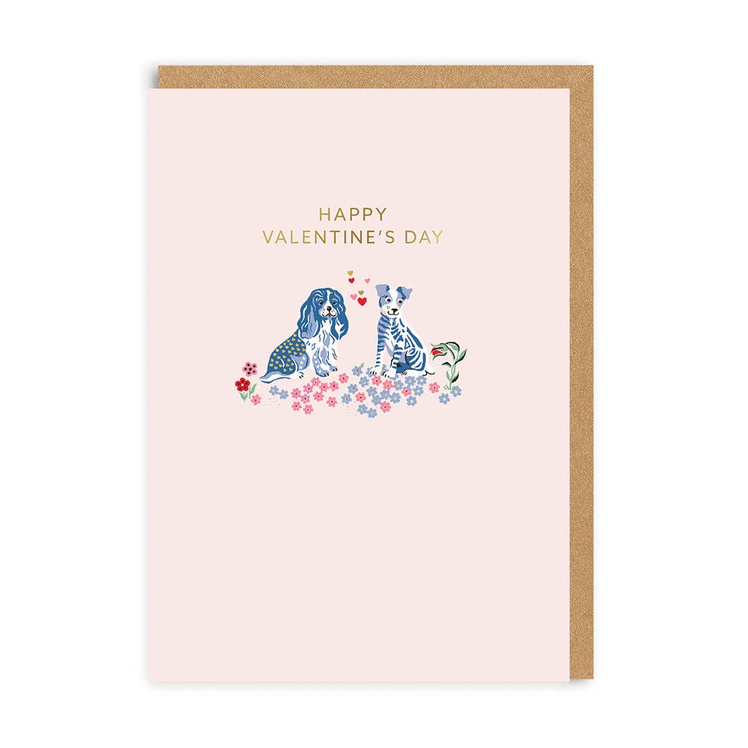 Puppy Fields - Happy Valentine's Day Greeting Card