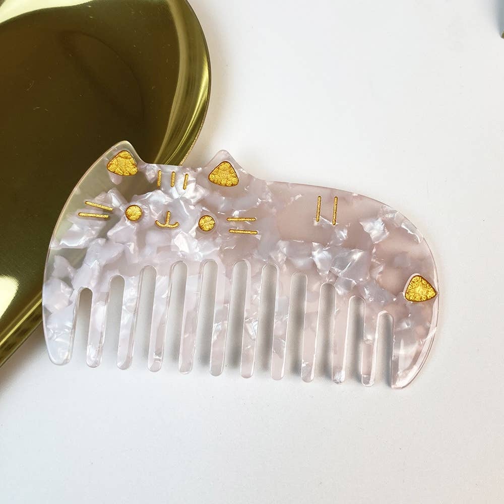 Cat Hair Comb Pearl Pink