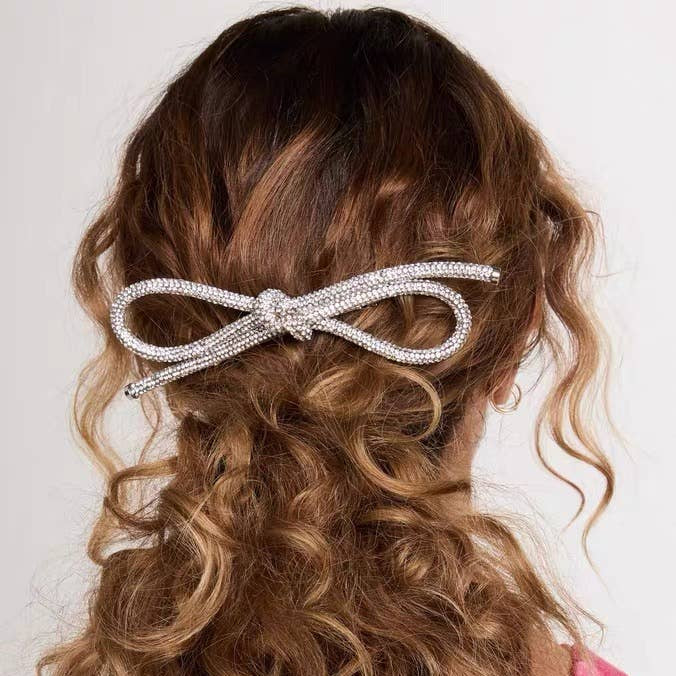 Bow Barrette Silver