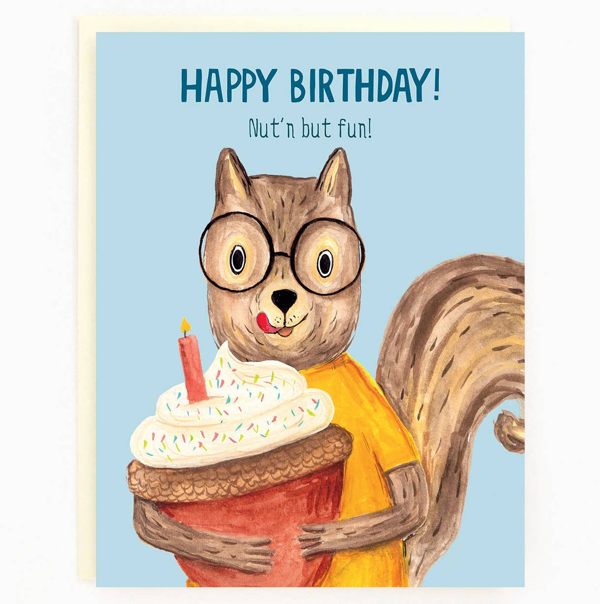 Carte gâteau écureuil d'anniversaire