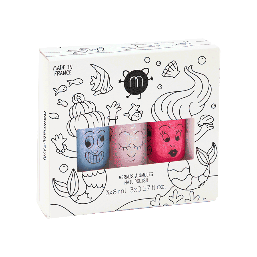 Set of 3 Kids Nail Polish Mermaid