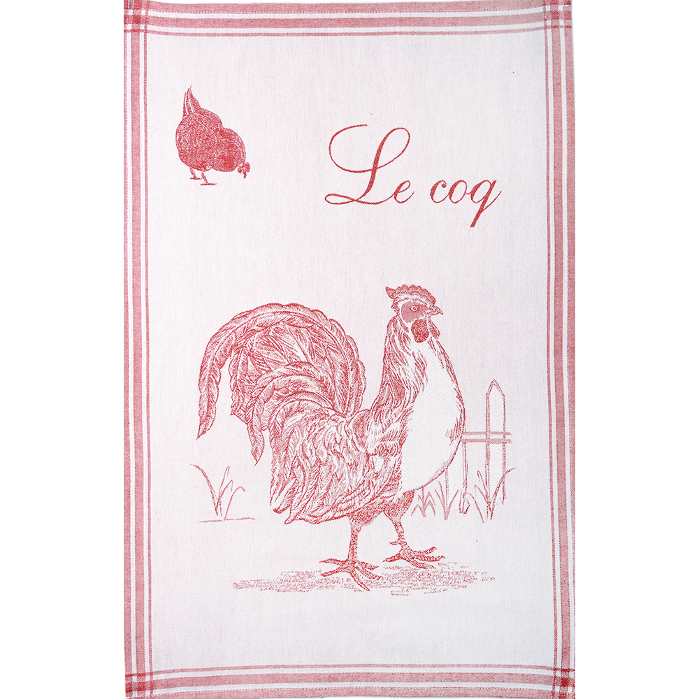 Coucke - Le Coq Red Tea Towel