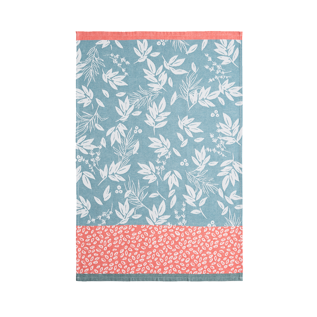Coucke - Feuillage Bleu Tea Towel