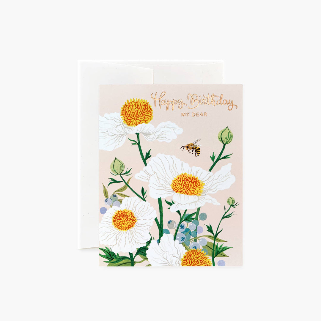 Carte d'anniversaire Matilija Coquelicots
